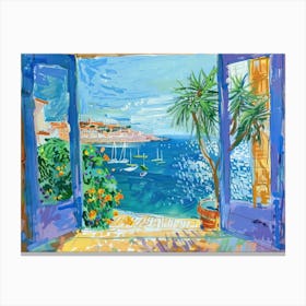 Marseille From The Window View Painting 3 Canvas Print