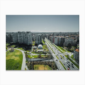 Milan street from above. Milan City Print. Poster italiano. Foto aerea. City Life Milano Canvas Print