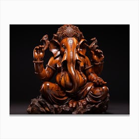 Ganesha Made Of Polished Walnut Burl And Blackwoo 4530af83 Ec97 48a8 A74c 2c35973fba Canvas Print