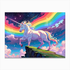 Unicorn On A Hill Canvas Print