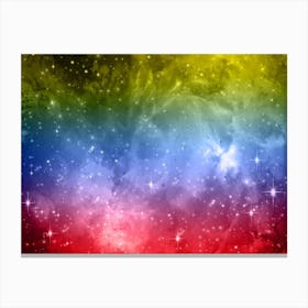 Red, Blue, Yellow Galaxy Space Background Canvas Print