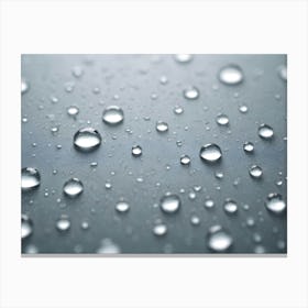 A Macro Photograph Of Water Droplets On A Gray Surface Canvas Print