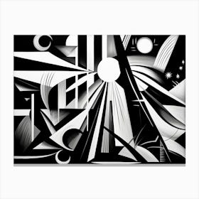 Perception Abstract Black And White 6 Canvas Print