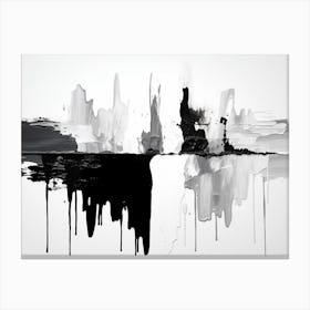 Spectrum Of Emotions Abstract Black And White 6 Canvas Print