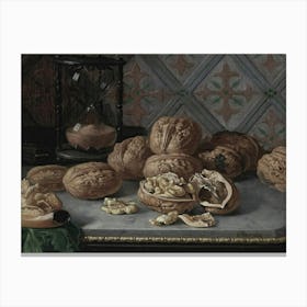 Walnuts On A Table Canvas Print