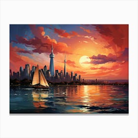 Sunset In Toronto Canvas Print