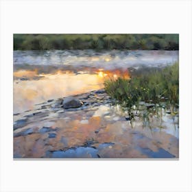 Sunset On The River Canvas Print