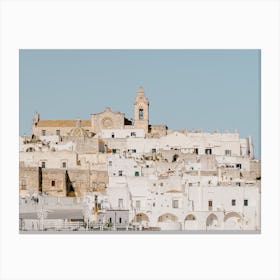 Ostuni, the white city | Cita Bianca | White Houses On The Hill | Travel Photography Canvas Print