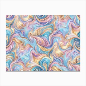 Abstract Seamless Pattern With Swirling, Multicolored Lines Canvas Print