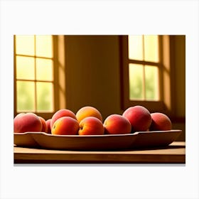 Peaches In A Bowl Canvas Print