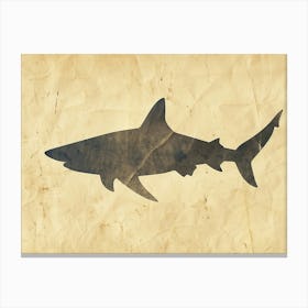Whitetip Reef Shark Shark Shark Silhouette 3 Canvas Print