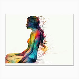 Woman Sitting In Meditation Canvas Print