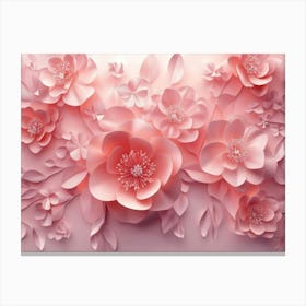 3d Design Of A Pink Floral 1 Canvas Print