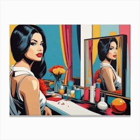 Woman in a mirror 2 Canvas Print