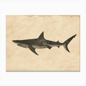 Smooth Hammerhead  Shark Grey Silhouette 1 Canvas Print