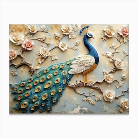 Beautiful Peacock 3d Canvas Print