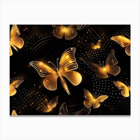 Golden Butterflies 7 Canvas Print