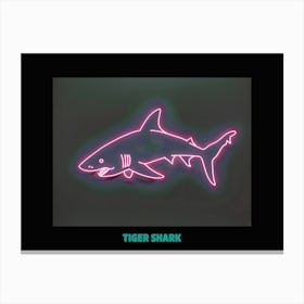 Pink Tiger Neon Shark 3 Poster Canvas Print