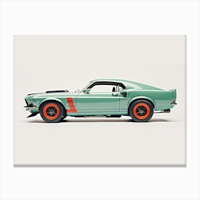 Toy Car 69 Mustang Boss 302 Teal Canvas Print