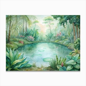 Pond In The Jungle Canvas Print