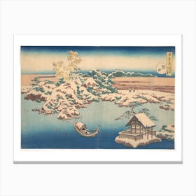 Snow On The Sumida River Canvas Print