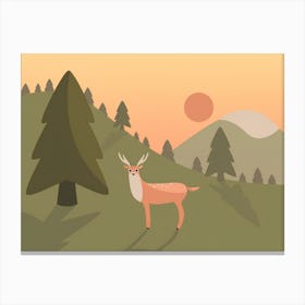 Deer In The Forest 13 Canvas Print