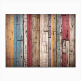 Colorful wood plank texture background 7 Canvas Print