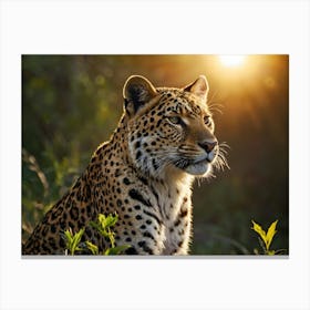 Leopard In The Sun 1 Canvas Print