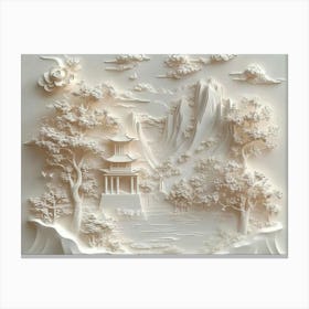 Beautiful Chinese Landscape 3d 3 Canvas Print