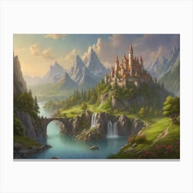 Castle On A Mountain Canvas Print