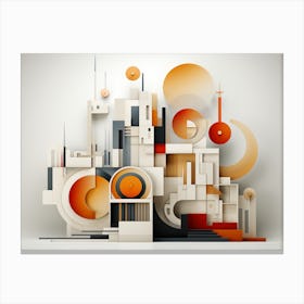 Abstract Art Of Building Geometric Shape Canvas Print