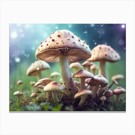 Mushrooms In The Forest 1 Canvas Print