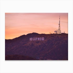 Sunset Over Hollywood Sign Canvas Print