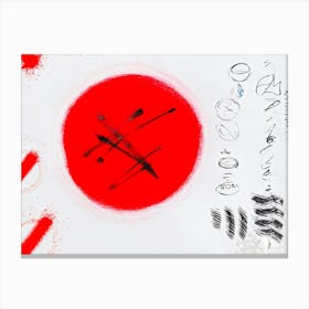 Abstract Digital Painting Featuring A Collection Of Circular And Oval Marks Crisp Handwritten Scrib (2) Canvas Print