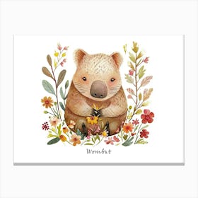 Little Floral Wombat 3 Poster Canvas Print