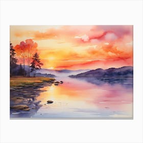 Sunset By The Lake Canvas Print