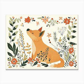 Little Floral Dingo Canvas Print