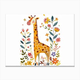 Little Floral Giraffe Canvas Print