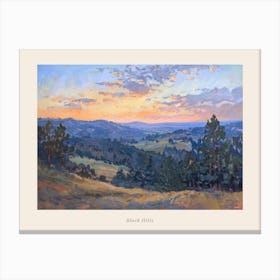 Western Sunset Landscapes Black Hills South Dakota 2 Poster Canvas Print