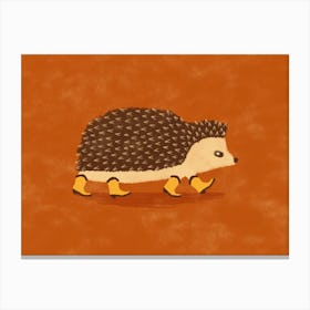 Sonny The Hedgehog Running In Cowboy Boots Canvas Print