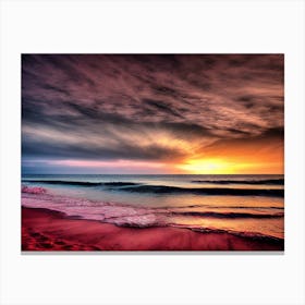 Sunset At The Beach 329 Canvas Print