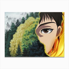 Girl In A Forest Canvas Print