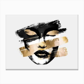 Gold And Black Face Painting 2 Canvas Print