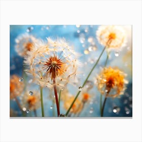 Dandelion In The Rain Canvas Print