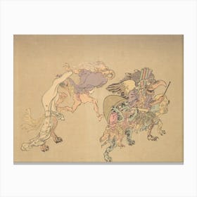 Night Parade of A Hundred Demons Kawanabe Kyosai Vintage Japanese Woodblock Print Yokai 18 Canvas Print