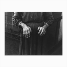 The Hands Of Mrs, Andrew Ostermeyer, Wife Of A Homesteader, Woodbury County,Iowa By Russell Lee Canvas Print