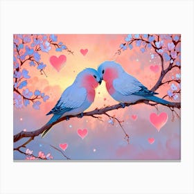 Birds In Love Canvas Print