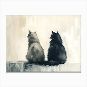 Minimalist Cats 1 Canvas Print