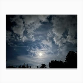 Full Moon Obscured by Clouds Canvas Print