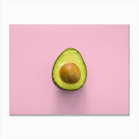 Avocado On Pink Background Canvas Print